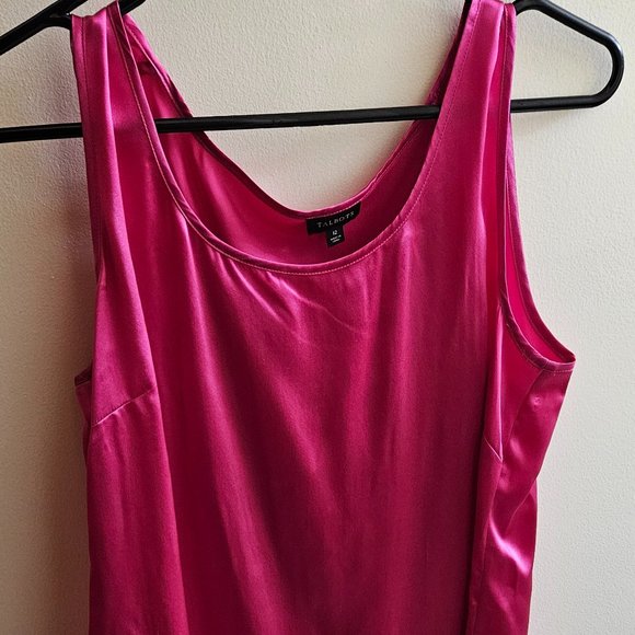 Talbot's 100% Silk Fuchsia Pink Tank Top L Size 12 - Picture 7 of 9